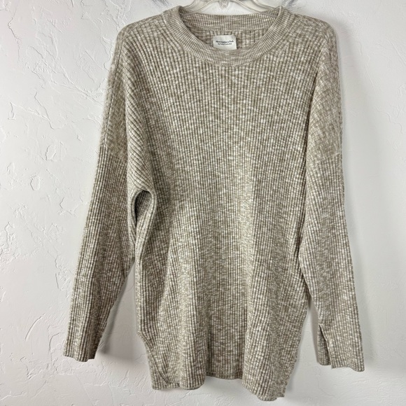 A&F Abercrombie & Fitch Sweater Pullover Sweatshirt Long Tunic Ribbed Soft Plush - Picture 1 of 8